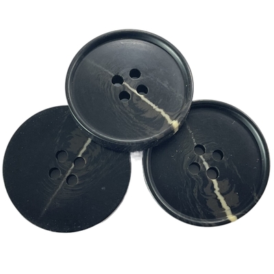 Fake Horn Button Imitation Horn Effect Side Logo Four Hole 40L Little Rim With Flat Back