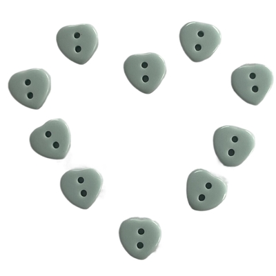 Plastic Resin Chalk Buttons With Heart Shape 2 Hole Cyan Color Use On Shirt Diy Material