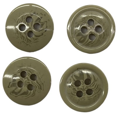 Dark Brown Fake Horn Button With Rim 26L 4 Hole For Women'S Coat Outwear