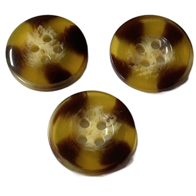 Resin Faux Horn Coat Buttons 20mm 4 Hole Apply For Women'S Coat Sweater