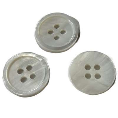 Pearl White 4 Holes Natural Material Buttons 24L For Knitting Sewing Handiwork