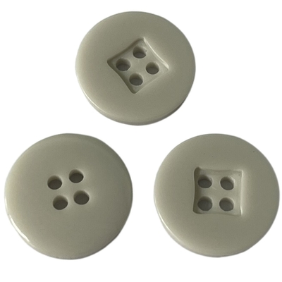 Shirt Plastic Resin Buttons Square Center 28L Light Grey For Sewing
