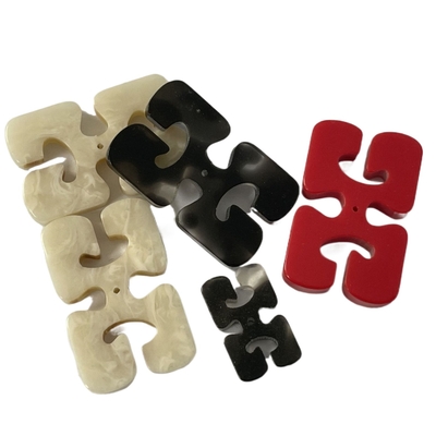 30*19*4mm 1 Hole Rectangle Button With Fake Horn Effect For Diy