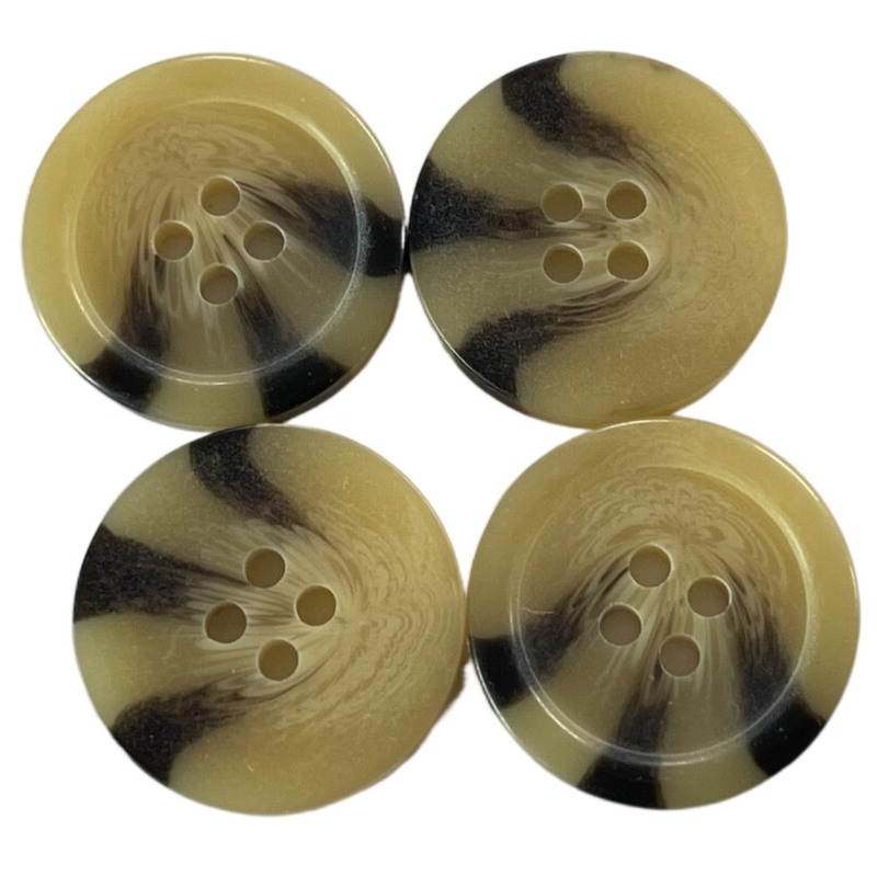 Rim 34L 4 Hole Plastic Coat Buttons Yellow Color fake horn effect