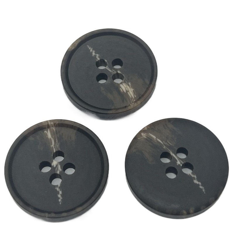 36L 4 Holes Fake Horn Buttons Dark Brown Use For Sweater Coat
