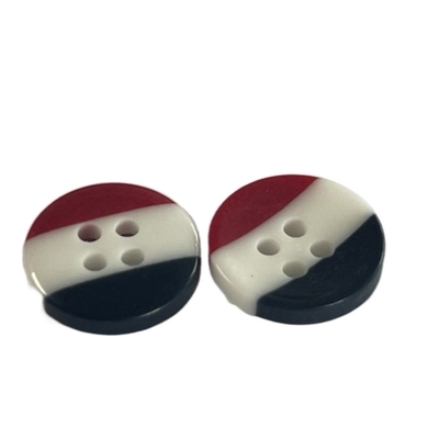 Customize Design Plastic Shirt Buttons Three Color Combo 4 Hole In 20L For Shirt Clothes