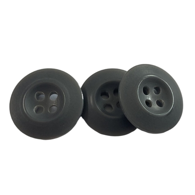 Grey Color Melamine Buttons In 30L Round Shape Matt Finished Using On Military Uniforms