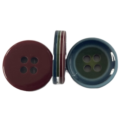 Fancy Eight Layers Colorful 4 Hole Plastic Buttons In 28L For Garment Accessories DIY