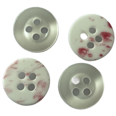 Four Hole Fake Pearl Effect Use On Shirt Fancy Plastic Buttons With Colorful Bottom