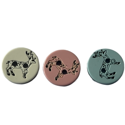 2 Hole In 18L Fancy Plastic Buttons With Silk Printed For Garment Accessories