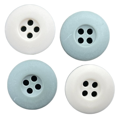 Four Hole Internal Dye Chalk Plastic Resin Buttons Matt Finished Customized Color For Clothes