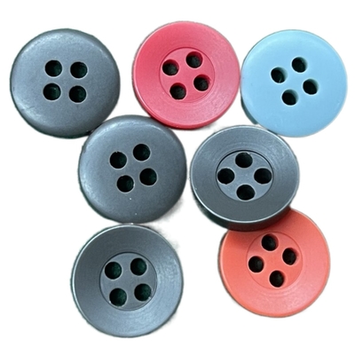 Four Hole Simple Chalk Plastic Resin Buttons 18L Customized Color For Shirt