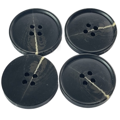 Fake Horn Button Imitation Horn Effect Side Logo Four Hole 40L Little Rim With Flat Back
