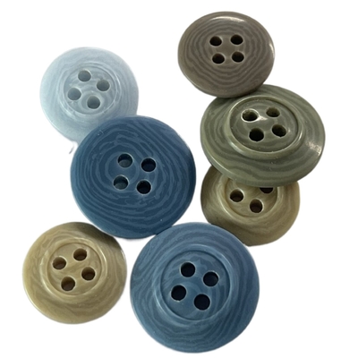 Semi Shiny Imitation Corozo Buttons Four Hole Rim Back Customized Color And Size
