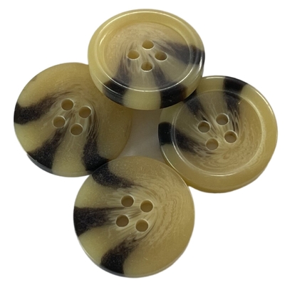 Rim 34L 4 Hole Plastic Coat Buttons Yellow Color fake horn effect