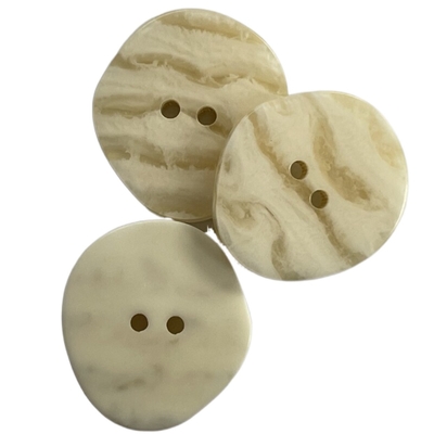 Irregular Shape Fancy Plastic Buttons Two Hole Horn Desgin In 36L For Coat DIY Material