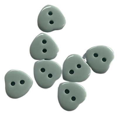 Plastic Resin Chalk Buttons With Heart Shape 2 Hole Cyan Color Use On Shirt Diy Material