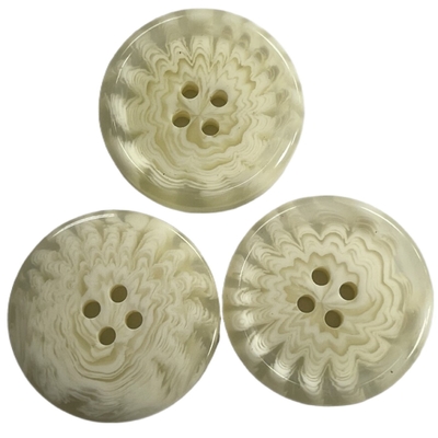 Off White Color Horn Plastic Coat Buttons With Rim 55L 4 Hole Use On Women'S Coat Outwear