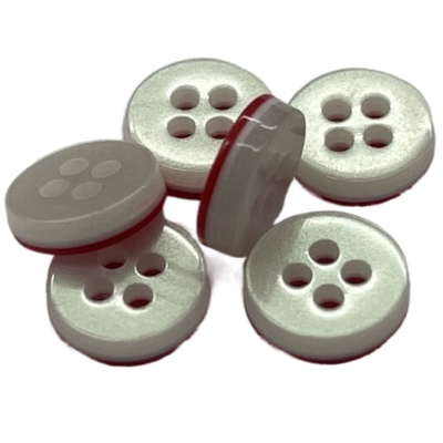 Plastic Three Layers 4 Hole Shirt Buttons Double Flat Four Hole In 16L For Garment Accessories And Shirt
