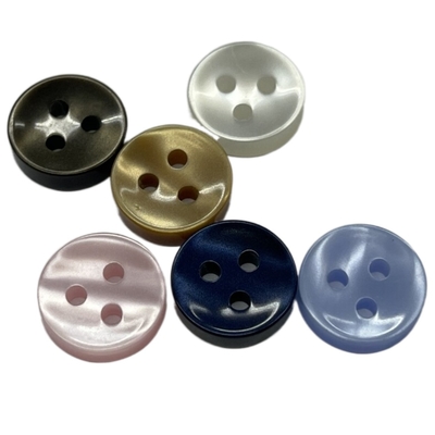 Customized Color Plastic Shirt Buttons Imitation Pearl Effect 3 Hole 18L