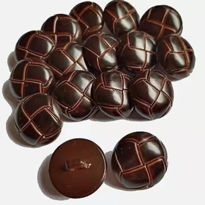 Polyester Loop Imitation Leather Buttons With Shank Customized Color Semi Shiny