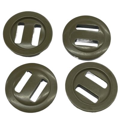 Plastic Resin Slot Buttons With 2 Hole Dark Green 40L Apply For Military Clothes