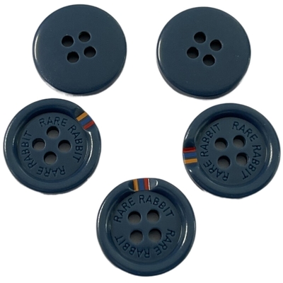 Plastic Resin Buttons Silk Printed The Color On Edge Special Moulding With Rim Engraved Logo For Sewing