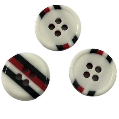 Shirt Sewing Fancy Plastic Buttons Four Color Combo On Back Side Rim 4 Hole 22L