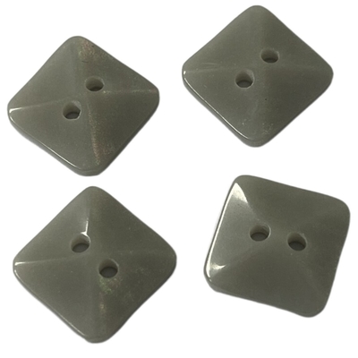 2 Hole Plastic Square Shirt Buttons Convex Face With Rainbow Effect