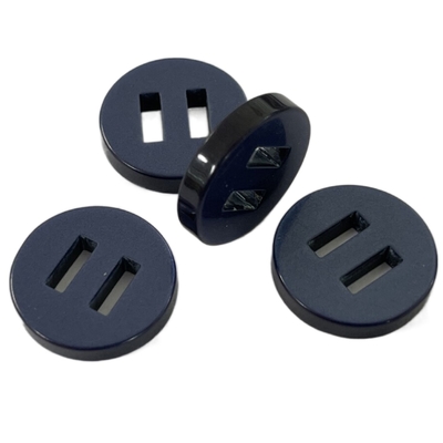 Double Flat Slot Plastic Resin Buttons With 2 Hole Dark Blue 28L Apply For Sewing
