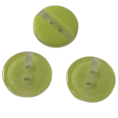 Glitter Effect Two Hole Plastic Shirt Buttons With Chalk Bottom Slot In 22L