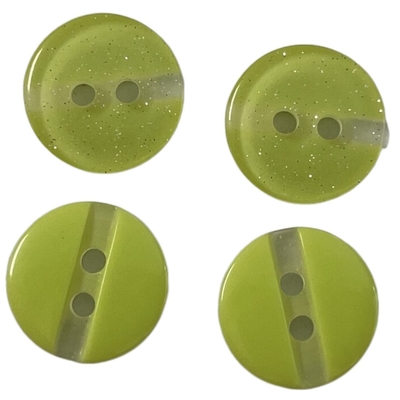 Glitter Effect Two Hole Plastic Shirt Buttons With Chalk Bottom Slot In 22L