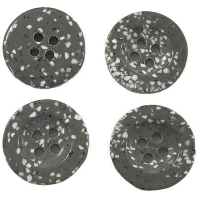 Eco Friendly Recycle Polyester Buttons Mix With Stone Powder Four Hole 24L