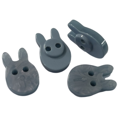 Rabbit Shape Plastic Shirt Buttons 18mm With Rainbow Effect 2 Hole For Shirt Sewing
