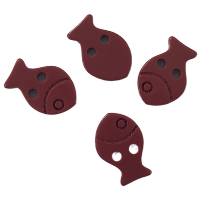 Fish Shape Shirt Fancy Plastic Buttons With Double Flat Design 2 Hole
