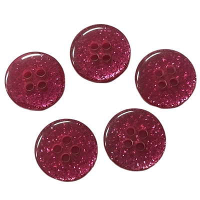Shirt Red Glitter Buttons Four Hole With Double Convex Surface In 28L For Sewing