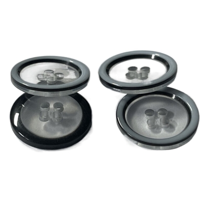 Three Layers Plastic Shirt Buttons Blue Rim With Transparent Desgin In Central 26L For Sewing