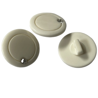 Plastic Resin Decorative Shank Buttons Ring Design With Fake Diamond On Face 30L