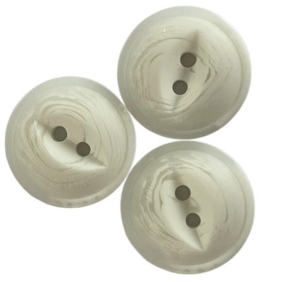 Fish Eye Design Plastic Coat Buttons Off White Color Two Hole In 27L For Sewing Coat
