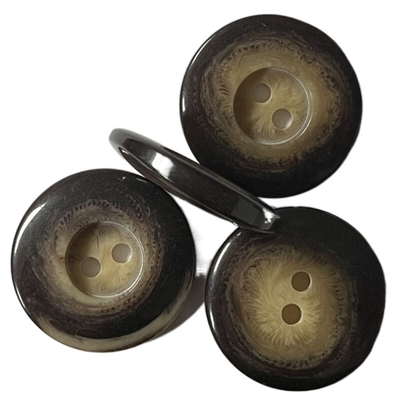 Women'S Coat Irregular Mould Faux Horn Button With Slot On The Central Two Hole