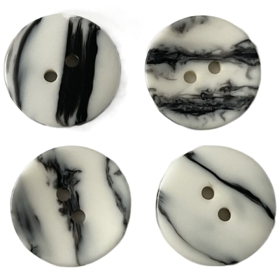 Sweater Polyester Buttons With Imitation Marble Effect Two Holes 30L Simple Design