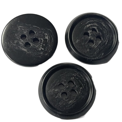 Four Hole Imitation Fake Horn Button 25mm With Rim Use For Coat Outerwear