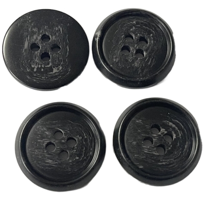 Four Hole Imitation Fake Horn Button 25mm With Rim Use For Coat Outerwear