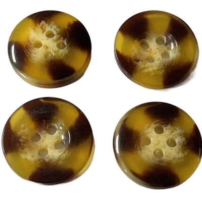 Resin Faux Horn Coat Buttons 20mm 4 Hole Apply For Women'S Coat Sweater