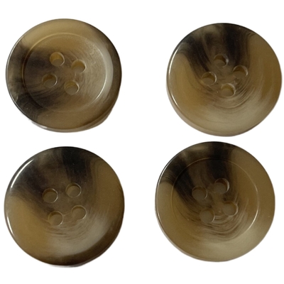 11/16&quot; 4 Hole Plastic Faux Horn Buttons ODM Color Use For Women'S Coat