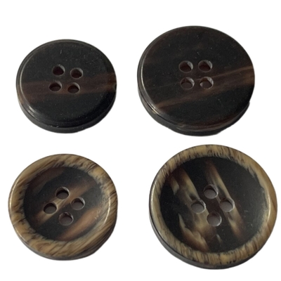 4 Holes Polyester Buttons 32L and 26L Faux Wood Effect ODM / OEM Service