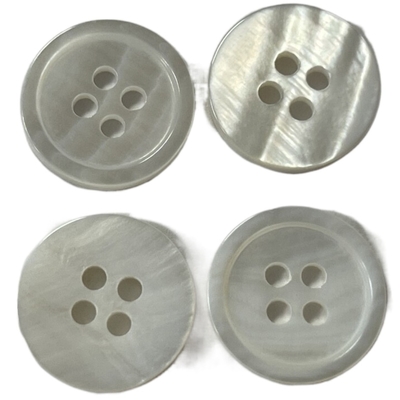 Pearl White 4 Holes Natural Material Buttons 24L For Knitting Sewing Handiwork