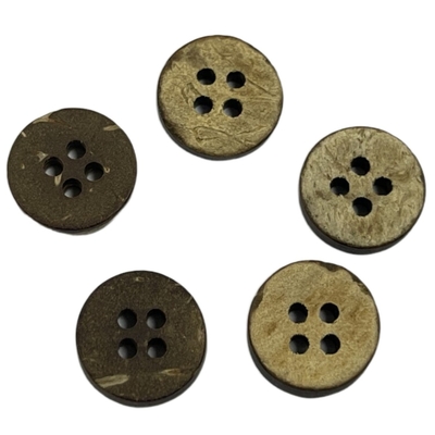 4 Hole 11mm Sewing Knitting Garment Natural Material Buttons / Coconut Buttons