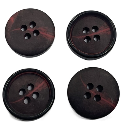 Four Hole ODM Natural Horn Buttons 11/16&quot; 28L Matt Finished