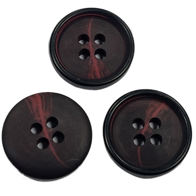 Four Hole ODM Natural Horn Buttons 11/16&quot; 28L Matt Finished